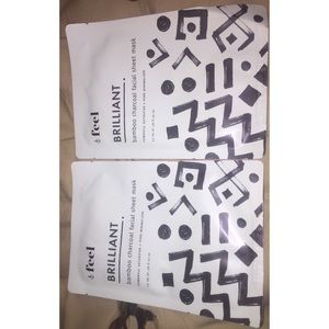 Bamboo charcoal facial sheet mask x2